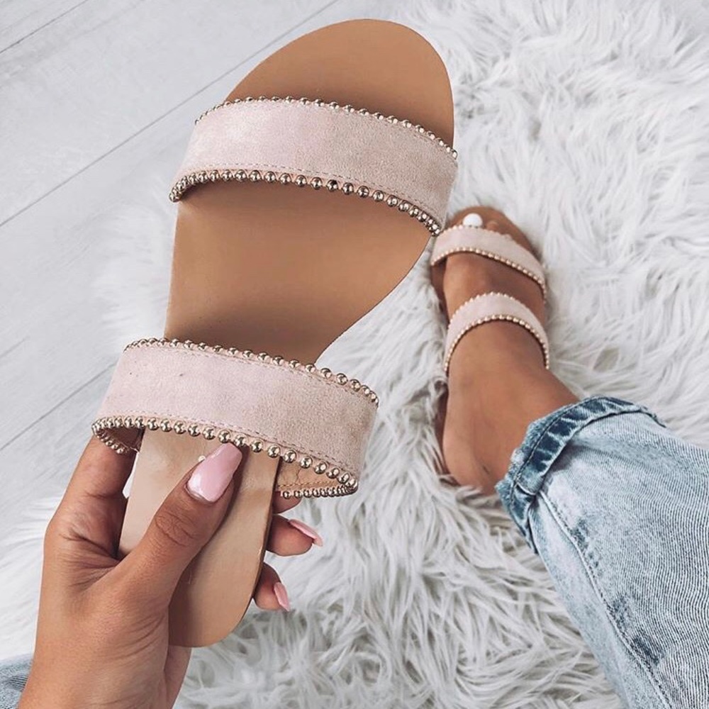 White fox Billini Palau sandals - blush pink